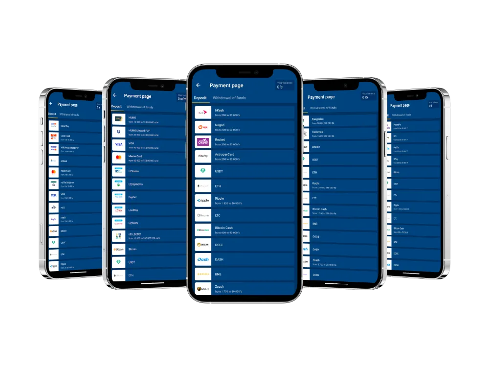 Mostbet App payment methods